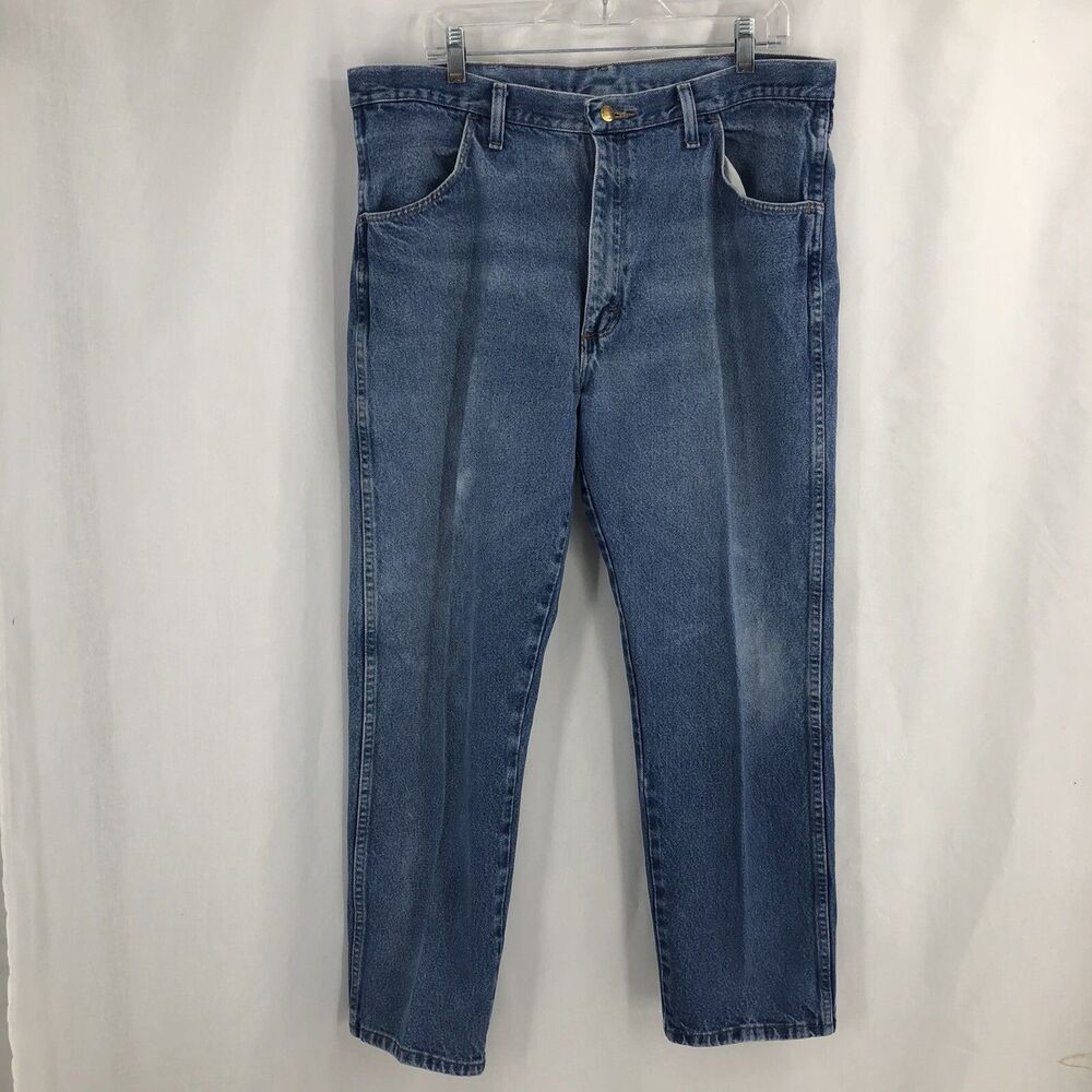 Rustler Regular Fit Straight Leg Blue Denim Jeans Light Wash 87621PW 38 X 30